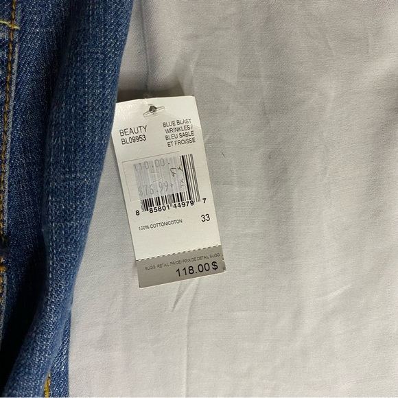 Buffalo Womens Wide Leg Jeans Size 33 Low Rise Cotton Y2K Minimalist 31 Inseam - Picture 5 of 14